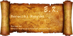 Bereczki Konrád névjegykártya